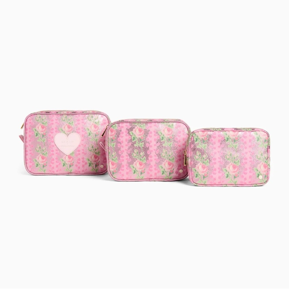 NWT STATE X LoveShackFancy Heirloom Print Travel Pouch Set